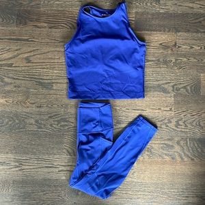 Cobalt blue Everlane workout set. Top (m), Legging (s)